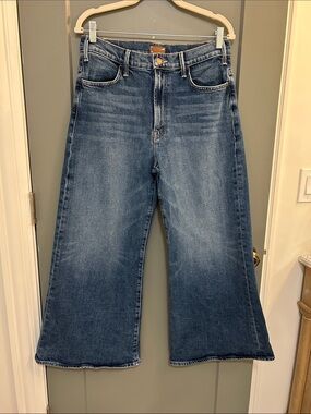 MOTHER The Hustler Roller Ankle Slip And Fall Wide-Leg Jeans Size 30